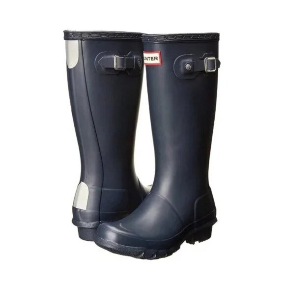 HUNTER Original Kids Classic Waterproof Tall Wellie Rain Boots Navy Blue - Picture 13 of 13